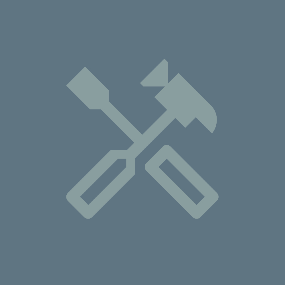 Dark blue colored background with a simple icon of a hammer and screwdriver